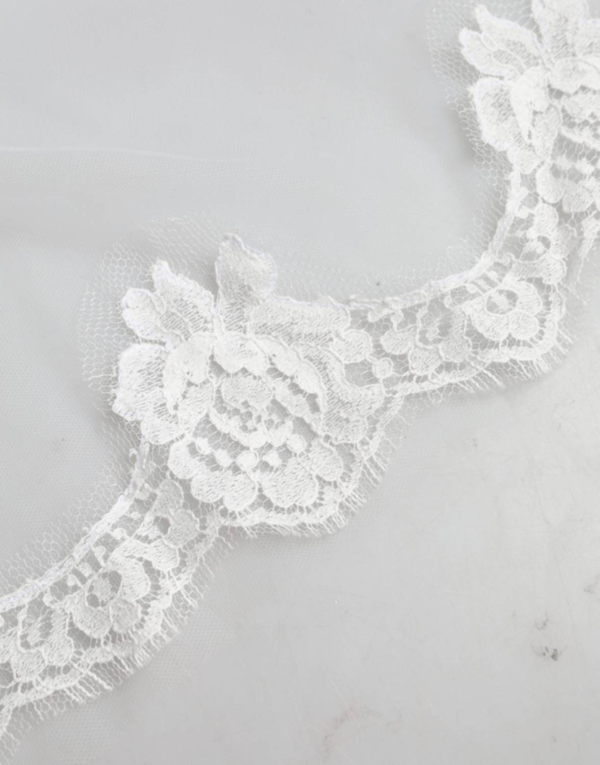 Dolce & Gabbana - Women's Floral Lace Nylon Floor Length Wedding Veil - accessories - floral - hair - accessories