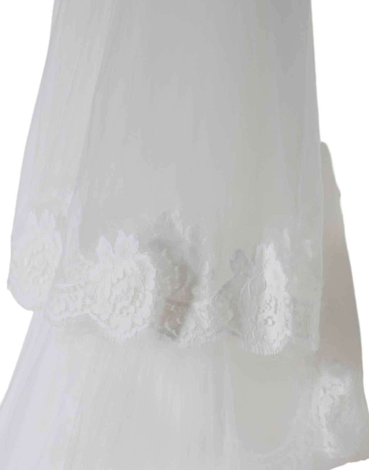 Dolce & Gabbana - Women's Floral Lace Nylon Floor Length Wedding Veil - accessories - floral - hair - accessories