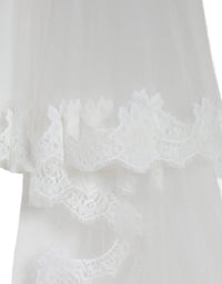 Dolce & Gabbana - Women's Floral Lace Nylon Floor Length Wedding Veil - accessories - floral - hair - accessories