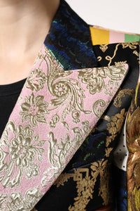 Dolce & Gabbana - Women's Floral Patchwork Jacquard Jacket - brown - clothing - floral