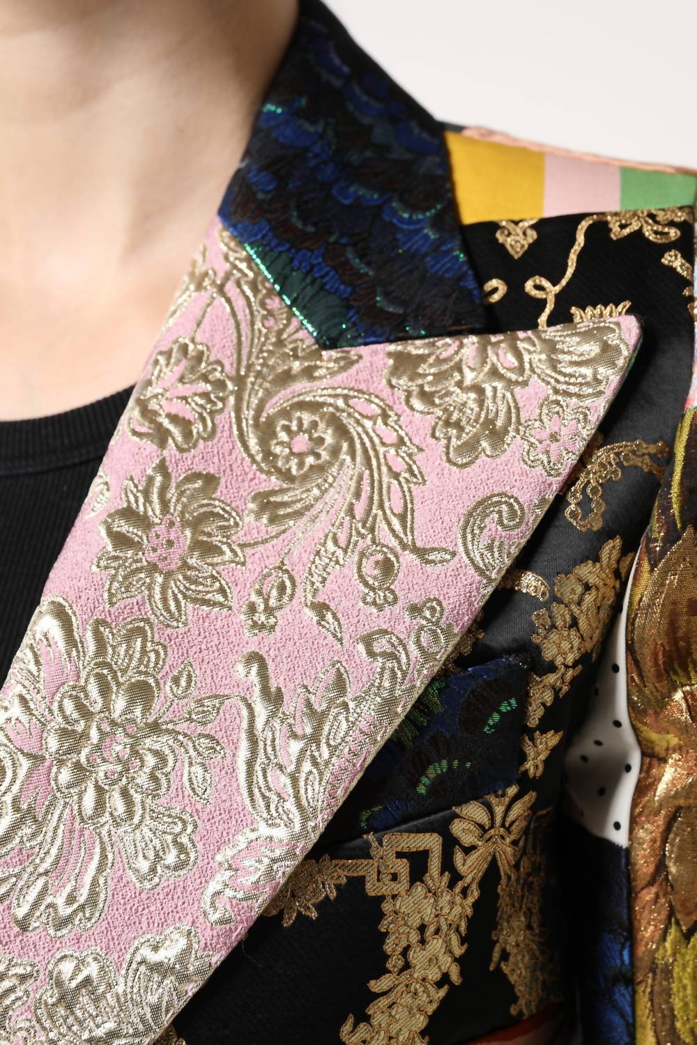 Dolce & Gabbana - Women's Floral Patchwork Jacquard Jacket - brown - clothing - floral