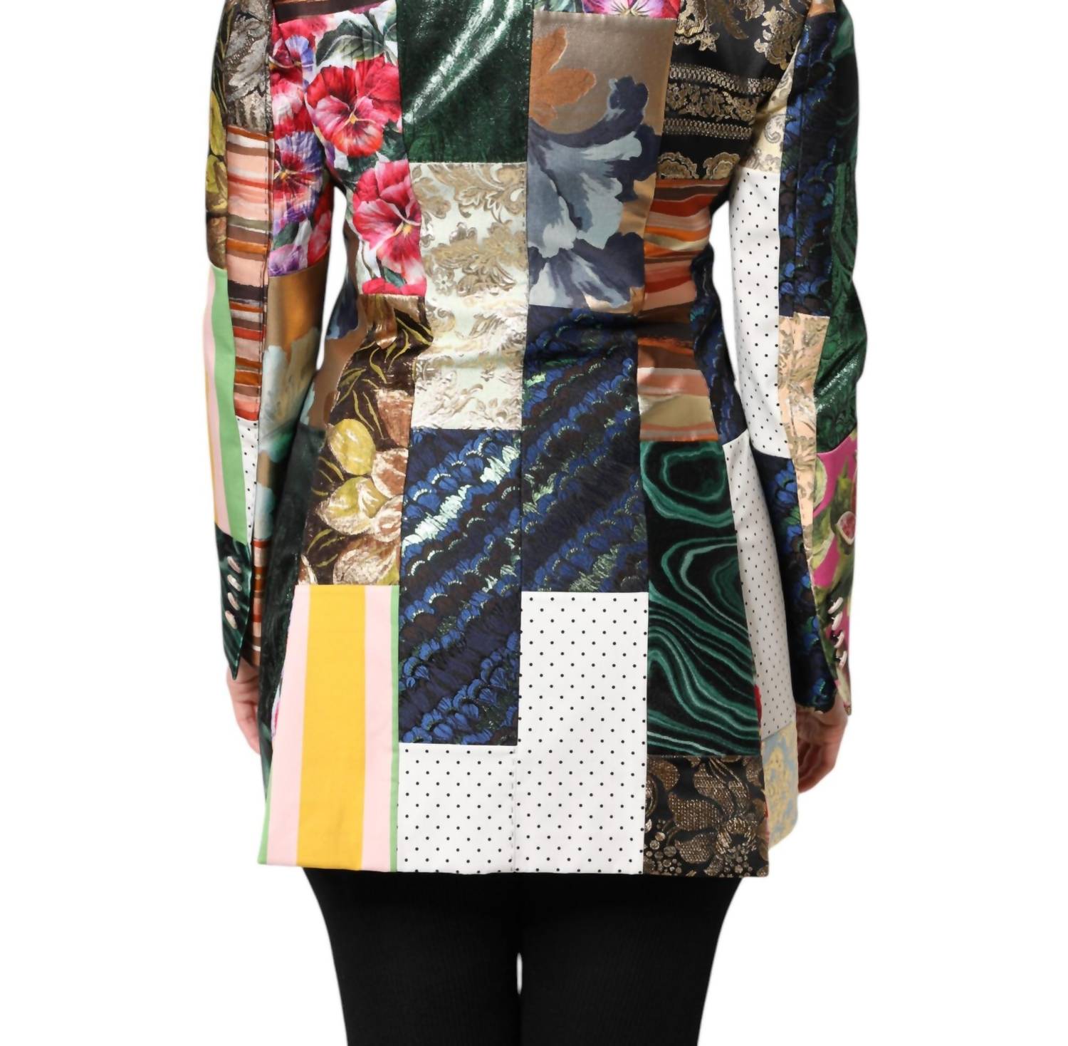 Dolce & Gabbana - Women's Floral Patchwork Jacquard Jacket - brown - clothing - floral