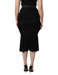 Dolce & Gabbana - Women's High Waist Midi Skirt - black - clothing - knee - length - skirts