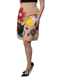 Dolce & Gabbana - Women's High Waist Pencil Cut Skirt - beige - clothing - floral