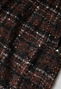 Dolce & Gabbana - Women's High Waist Tartan Tweed Pencil Cut Skirt - brown - clothing - mini