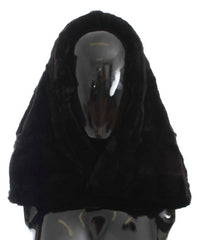 Dolce & Gabbana - Women's Hooded Scarf Wrap - accessories - black - fur