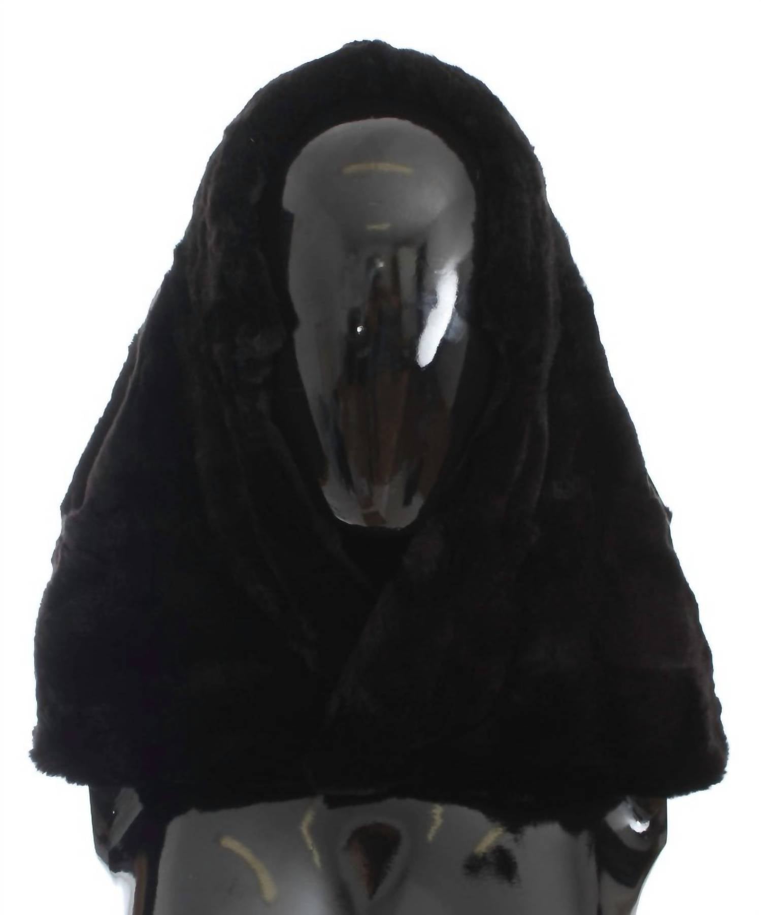 Dolce & Gabbana - Women's Hooded Scarf Wrap - accessories - black - fur