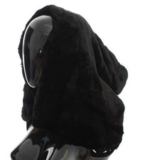 Dolce & Gabbana - Women's Hooded Scarf Wrap - accessories - black - fur