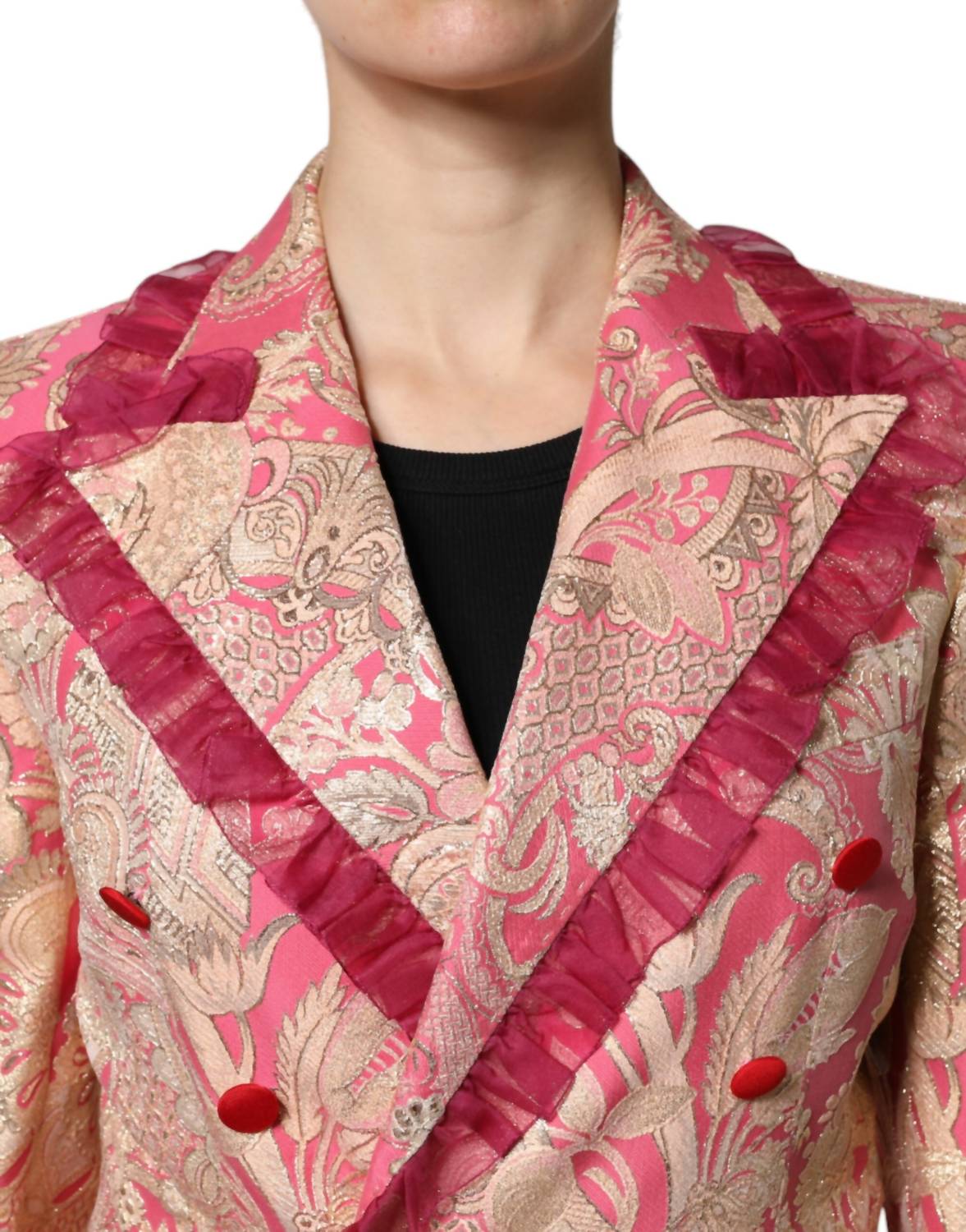 Dolce & Gabbana - Women's Jacquard Nylon Coat Blazer Jacket - blazers - clothing - jackets