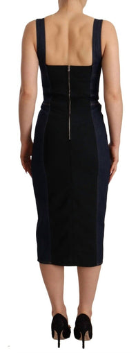 Dolce & Gabbana - Women's Midi Dress - blue - clothing - cotton - blend
