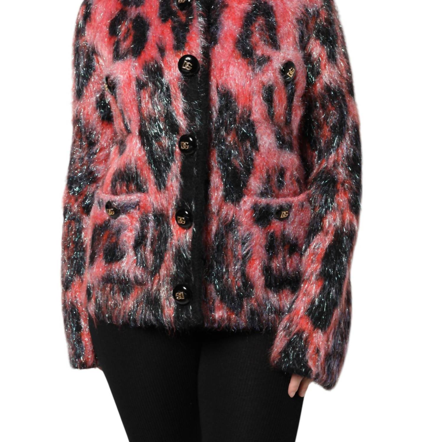 Dolce & Gabbana - Women's Mohair Wool Button Down Cardigan Sweater - cardigans - clothing - patterned
