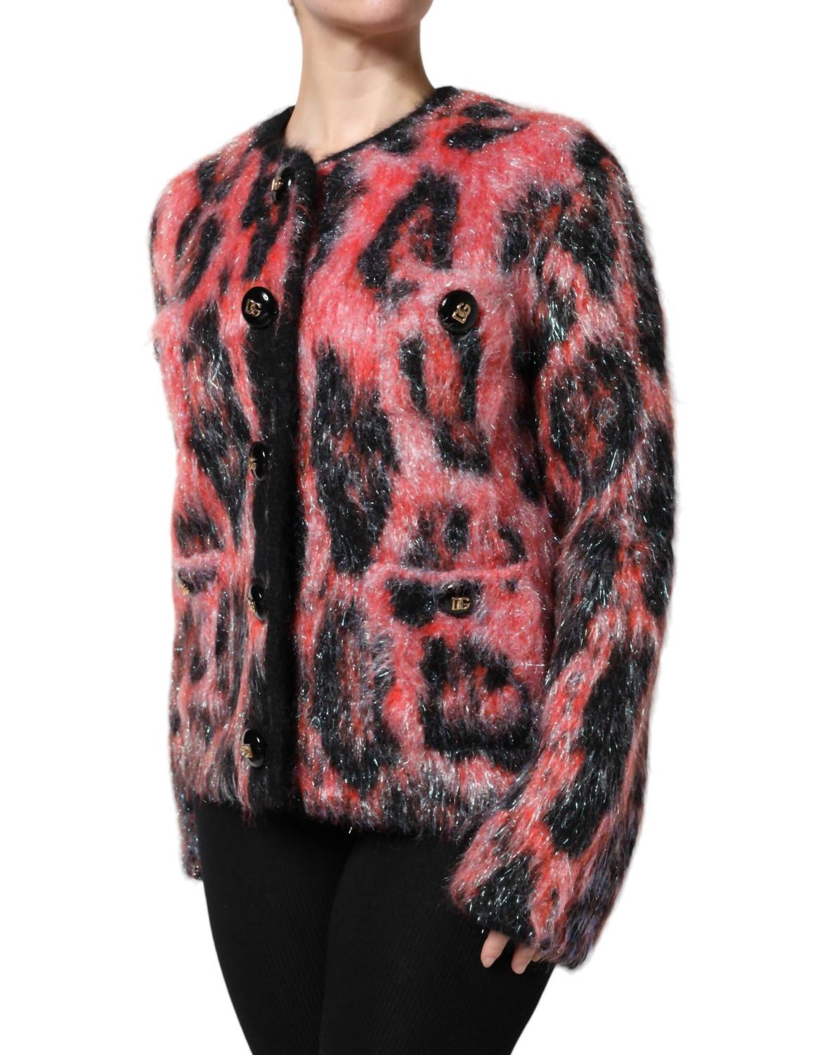 Dolce & Gabbana - Women's Mohair Wool Button Down Cardigan Sweater - cardigans - clothing - patterned