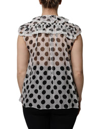 Dolce & Gabbana - Women's Polka Dot Cotton Sleeveless Top - blouses - clothing - polka - dot