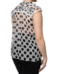 Dolce & Gabbana - Women's Polka Dot Cotton Sleeveless Top - blouses - clothing - polka - dot
