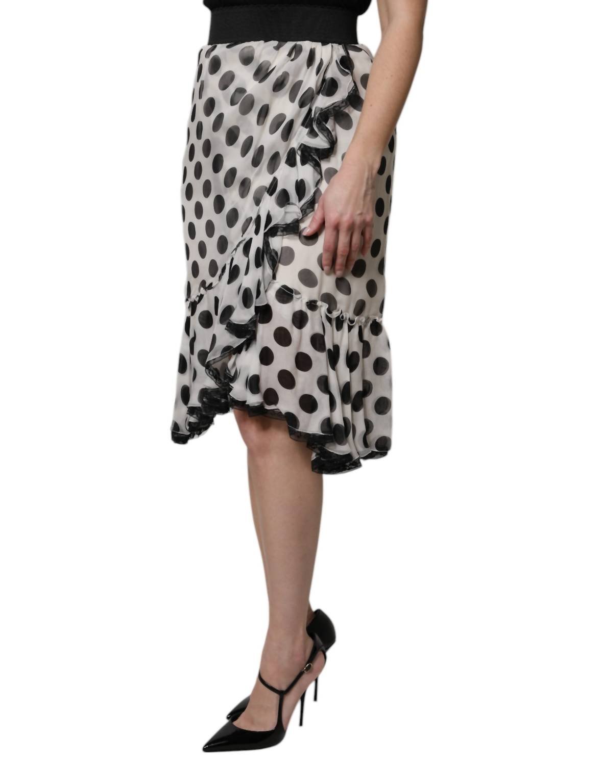 Dolce & Gabbana - Women's Polka Dots Knee Length Skirt - clothing - knee - length - skirts - midi