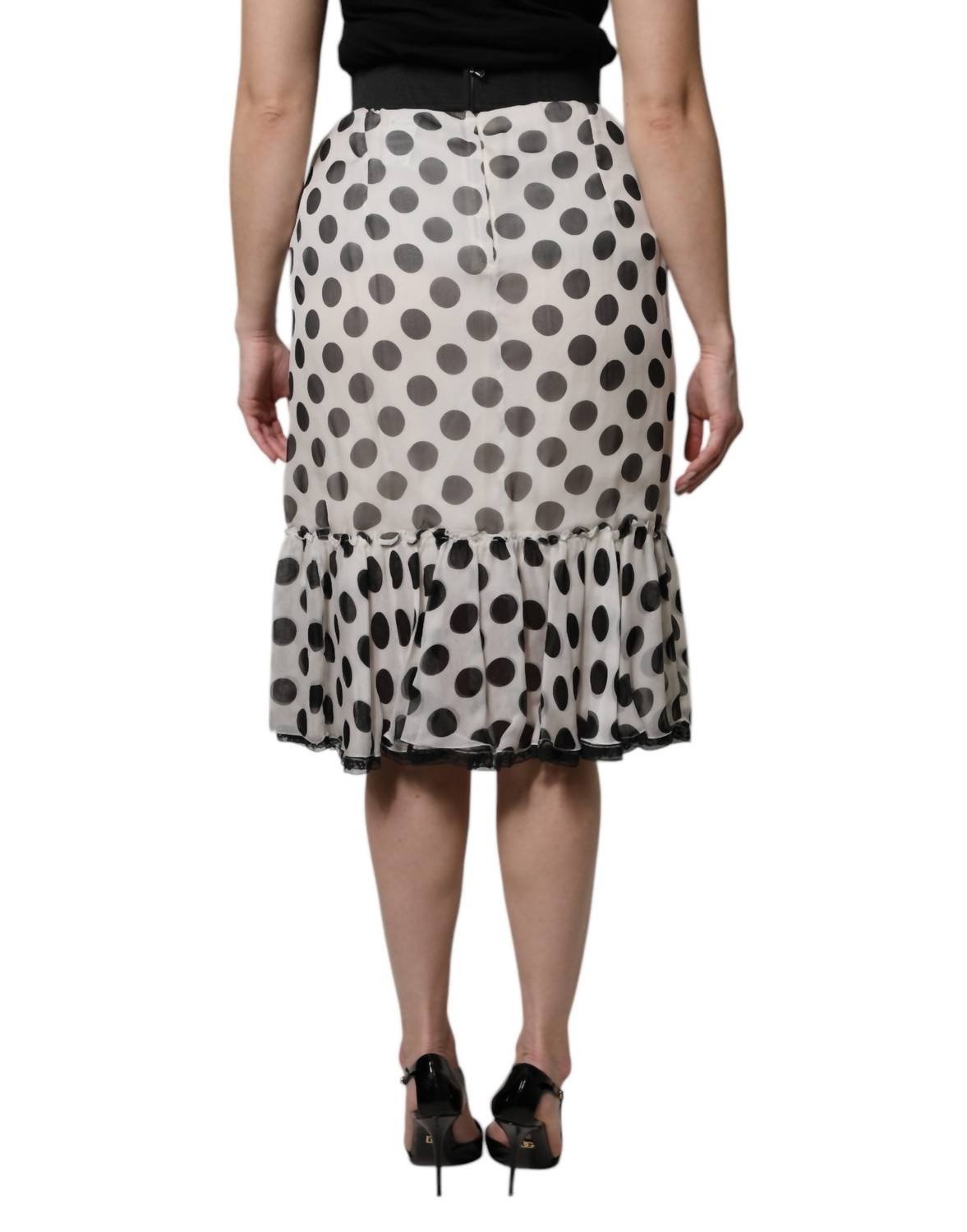 Dolce & Gabbana - Women's Polka Dots Knee Length Skirt - clothing - knee - length - skirts - midi