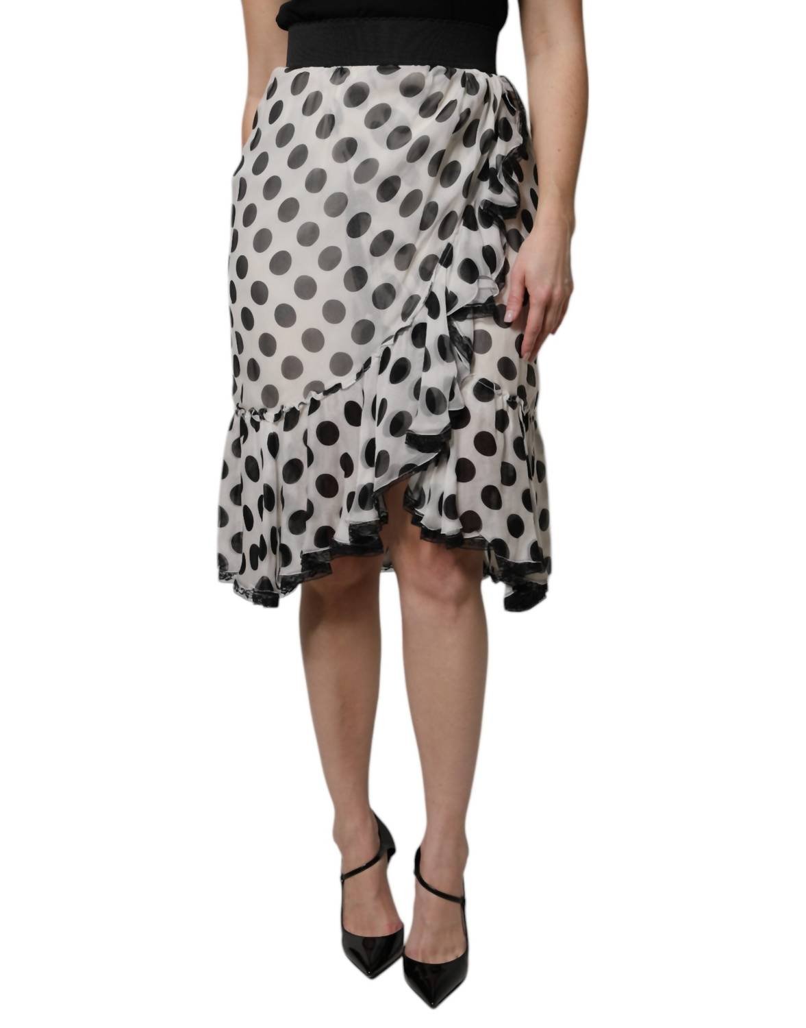 Dolce & Gabbana - Women's Polka Dots Knee Length Skirt - clothing - knee - length - skirts - midi