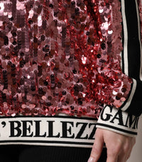 Dolce & Gabbana - Women's Queen Sequin Pullover Sweater - cardigans - clothing - pink