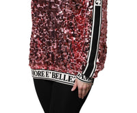 Dolce & Gabbana - Women's Queen Sequin Pullover Sweater - cardigans - clothing - pink