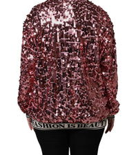 Dolce & Gabbana - Women's Queen Sequin Pullover Sweater - cardigans - clothing - pink
