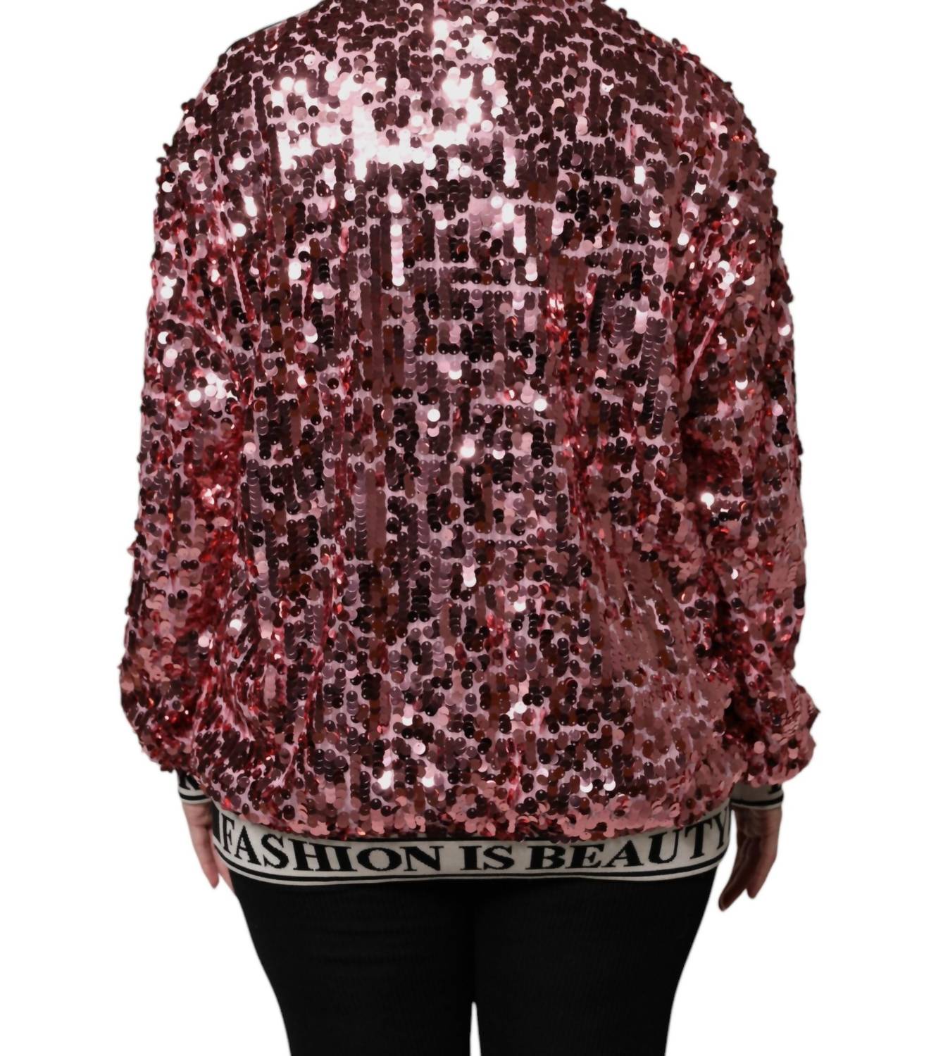 Dolce & Gabbana - Women's Queen Sequin Pullover Sweater - cardigans - clothing - pink