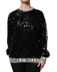 Dolce & Gabbana - Women's Sequin Pullover Sweater - black - cardigans - clothing
