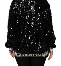 Dolce & Gabbana - Women's Sequin Pullover Sweater - black - cardigans - clothing