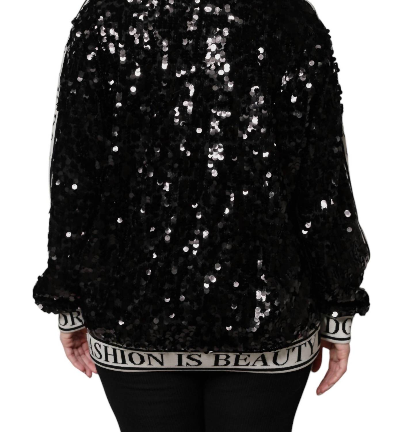 Dolce & Gabbana - Women's Sequin Pullover Sweater - black - cardigans - clothing