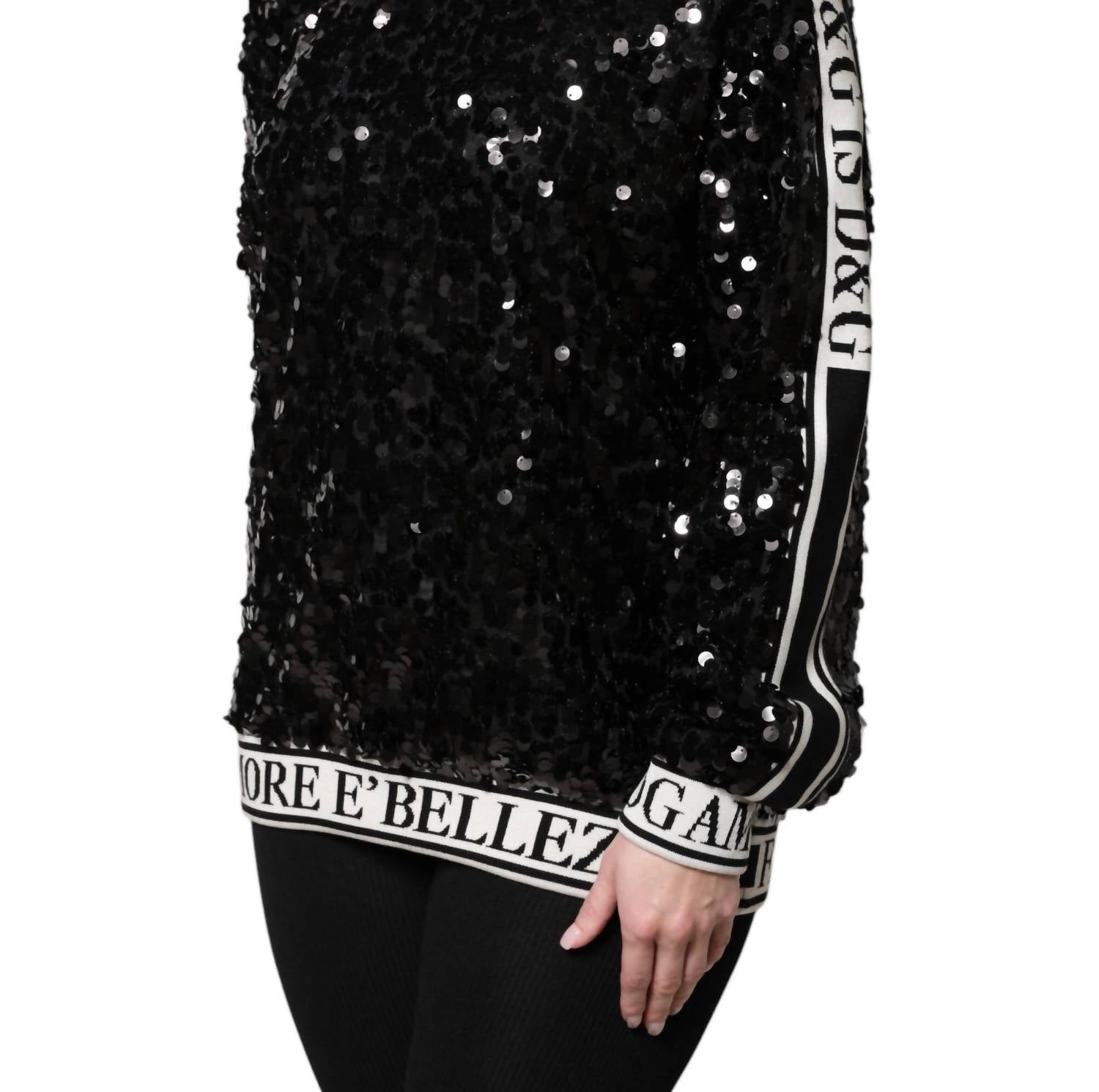 Dolce & Gabbana - Women's Sequin Pullover Sweater - black - cardigans - clothing