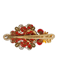 Dolce & Gabbana - Women's Spring Carretto Gold Brass Crystal Hair Clip - accessories - blue - brass