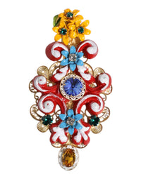 Dolce & Gabbana - Women's Spring Carretto Gold Brass Crystal Hair Clip - accessories - blue - brass
