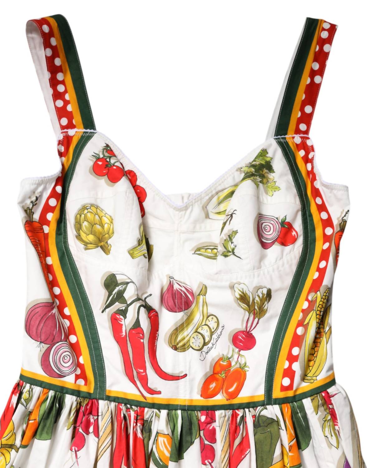 Dolce & Gabbana - Women's Vegetables Sleeveless A - line Dress - clothing - cotton - dresses