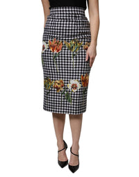 Dolce & Gabbana - Women's Waist Pencil Cut Skirt - black - clothing - floral