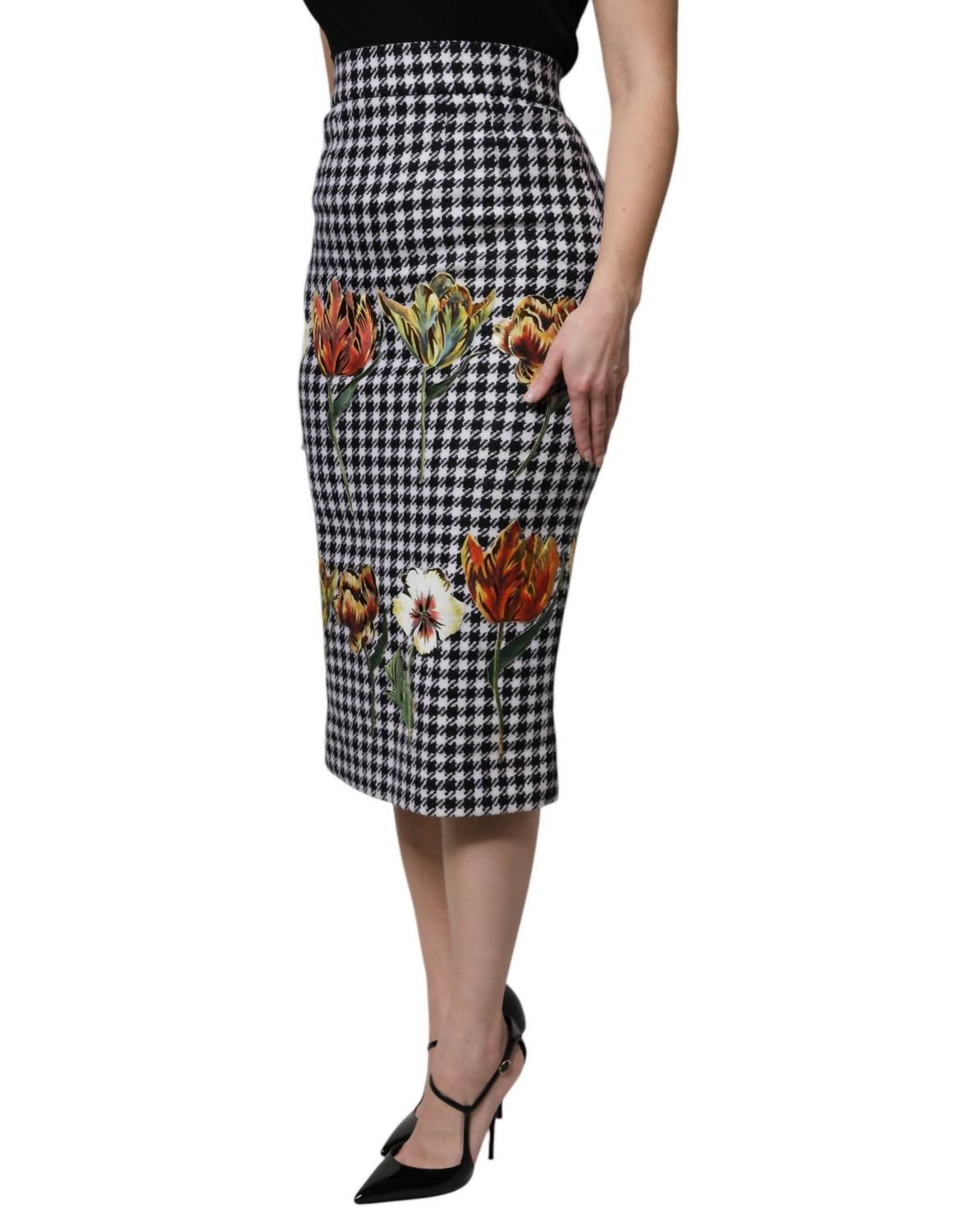 Dolce & Gabbana - Women's Waist Pencil Cut Skirt - black - clothing - floral
