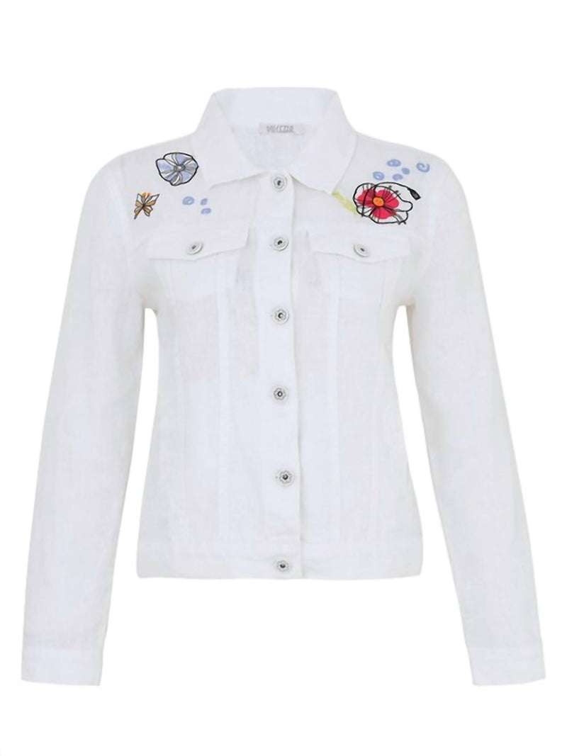 Dolcezza - Floral Linen Jacket - casual - jacket - clothing - floral
