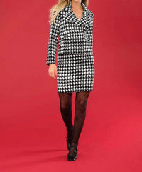 Dolcezza - Houndstooth Zip Front Jacket
