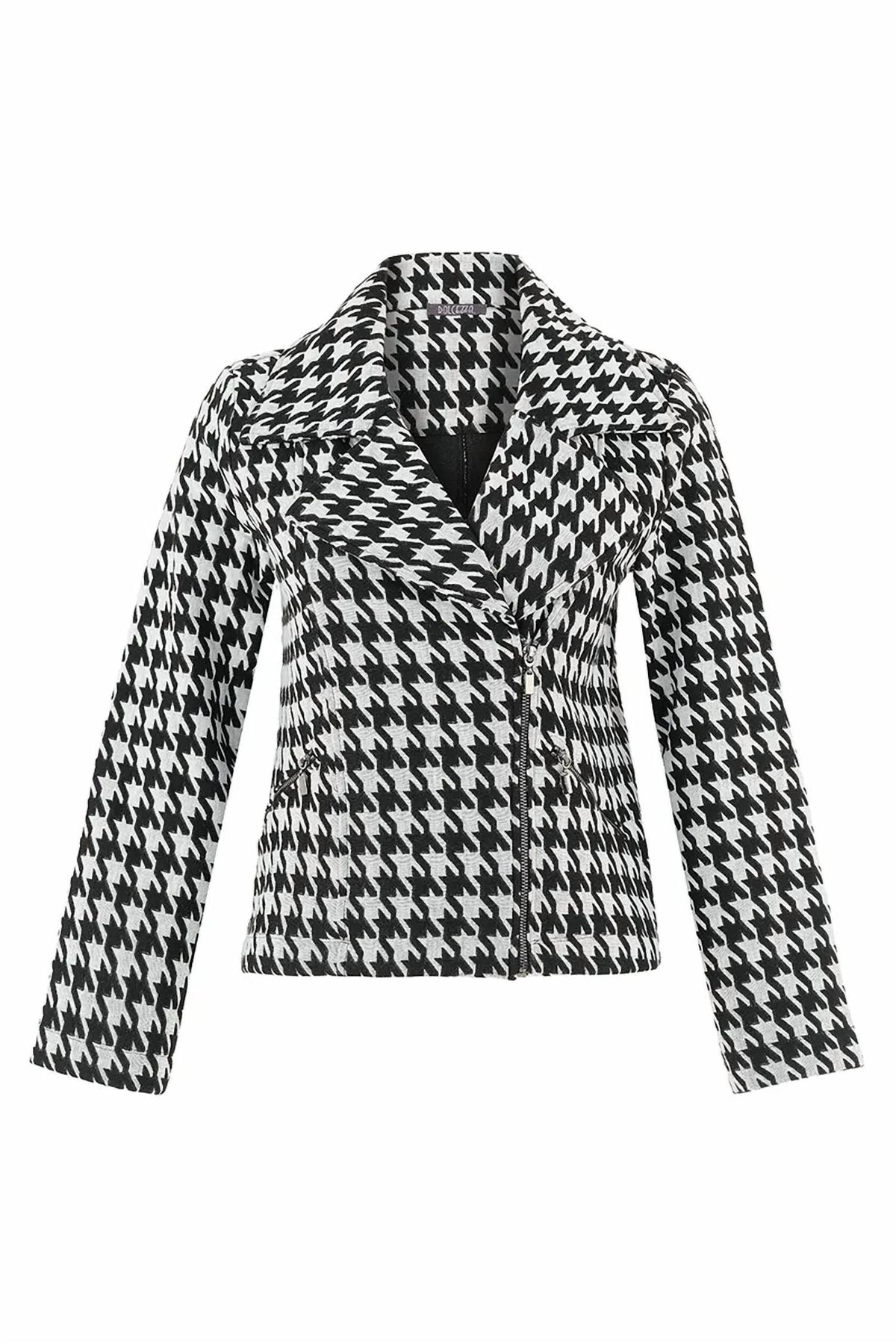 Dolcezza - Houndstooth Zip Front Jacket