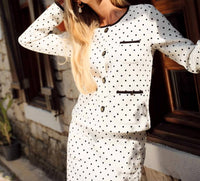 Dolcezza - Polka Dot Button Knit Jacket