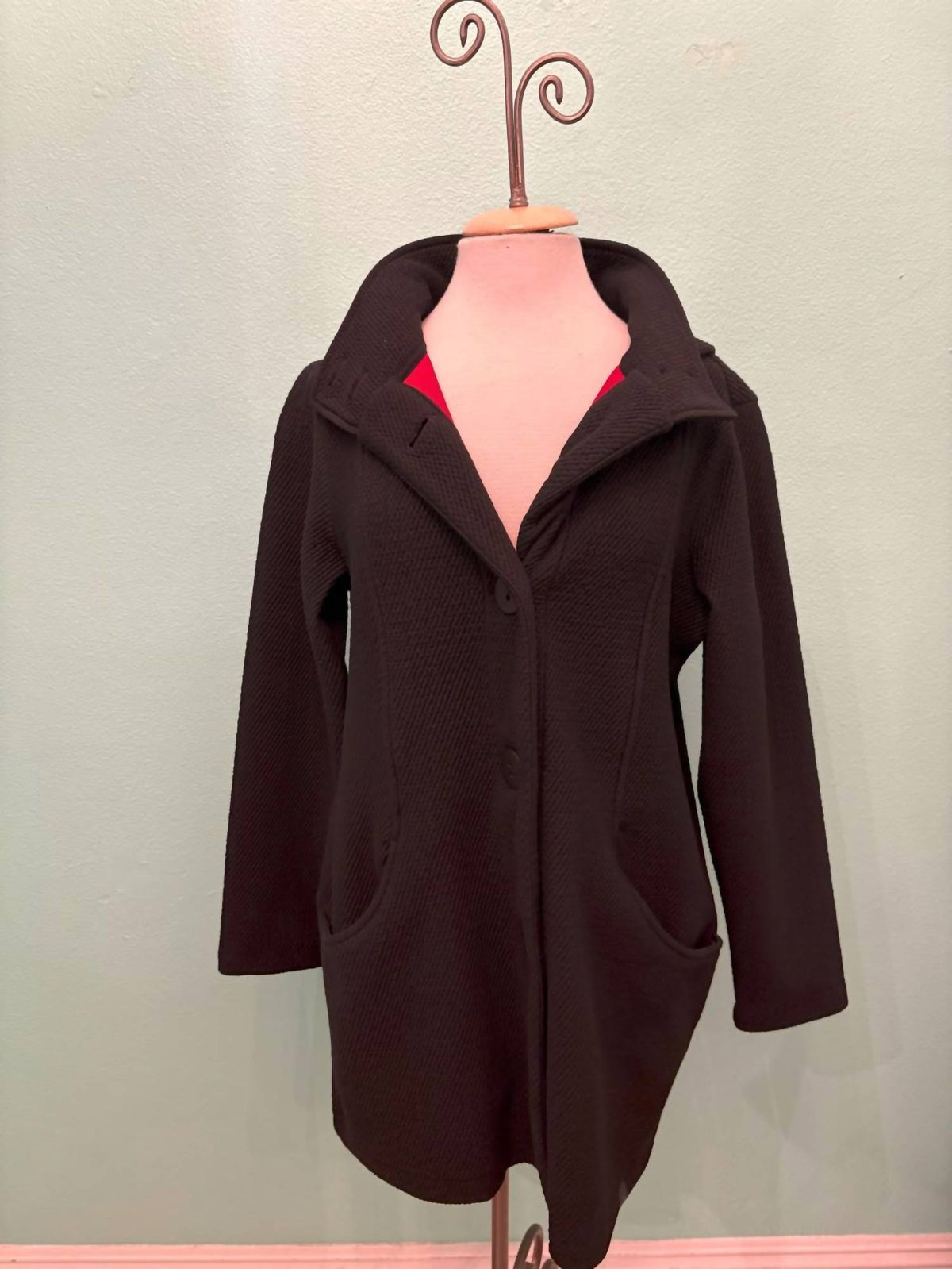 Dolcezza - Women's Long Knit Coat With Hood