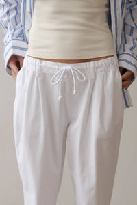 Donni. - Chino Drawstring Crop Pant - ankle - clothing - cotton