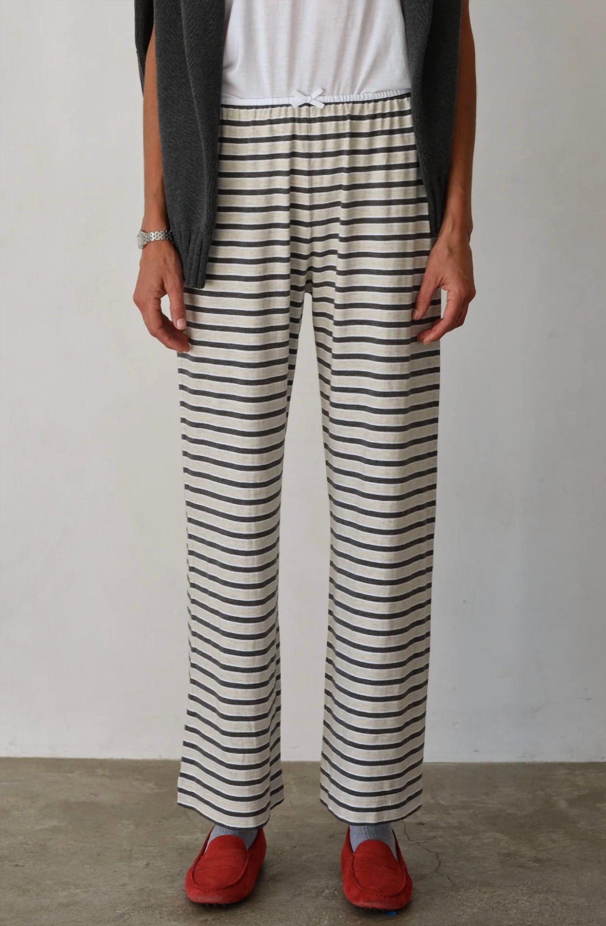 Donni. - Stripe Jersey Bow Pant