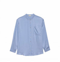 Donni. - Women's Satiny Mandarin Shirt