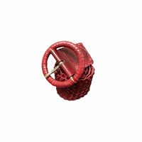 Dragon Diffusion - Women's Wrapped Leather Circle Buckle Belt