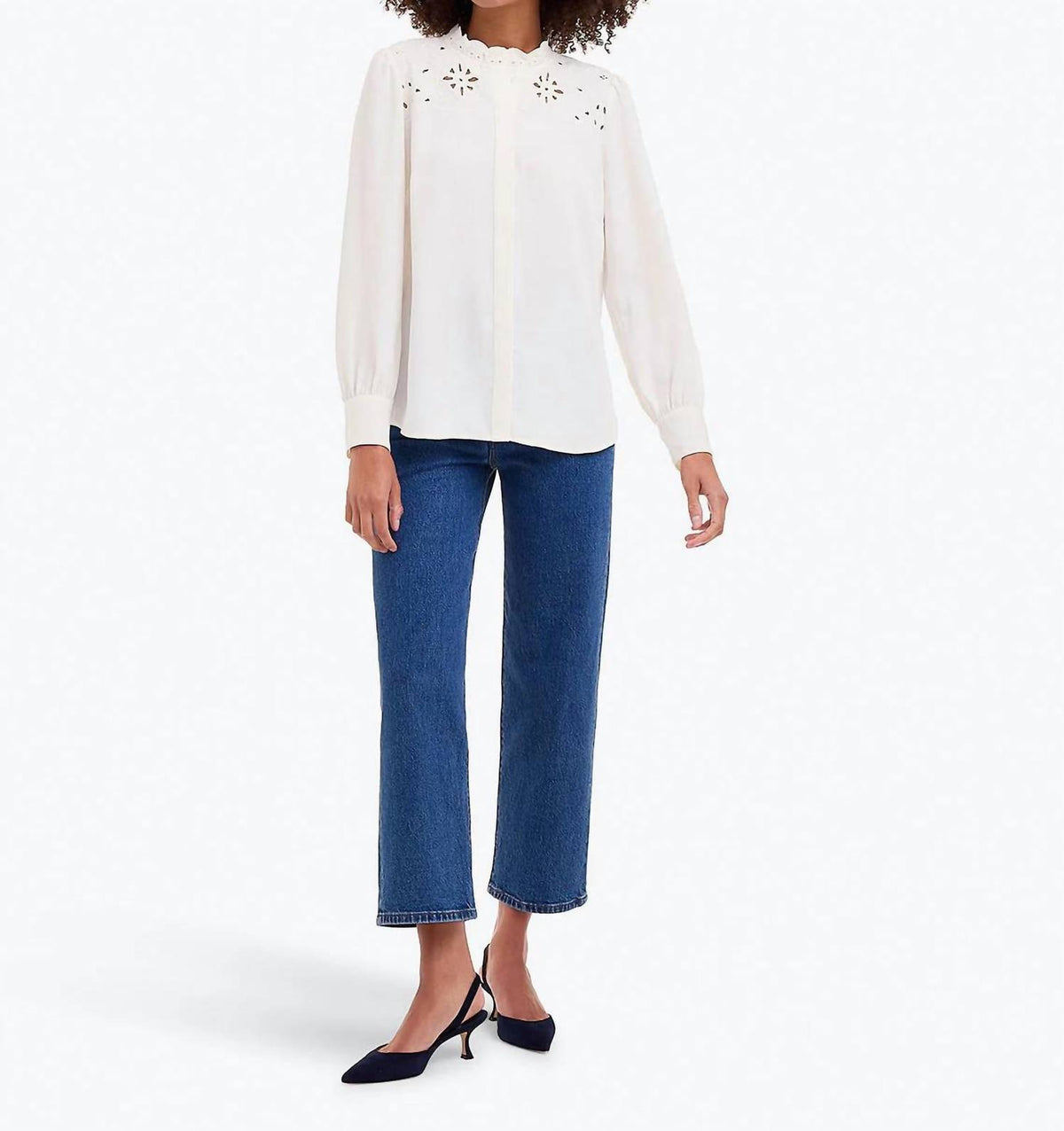 Draper James - Covered Placket Button Down Top