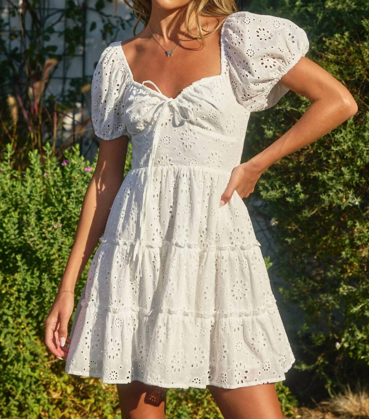 Dress Forum - Eyelet Mini Dress