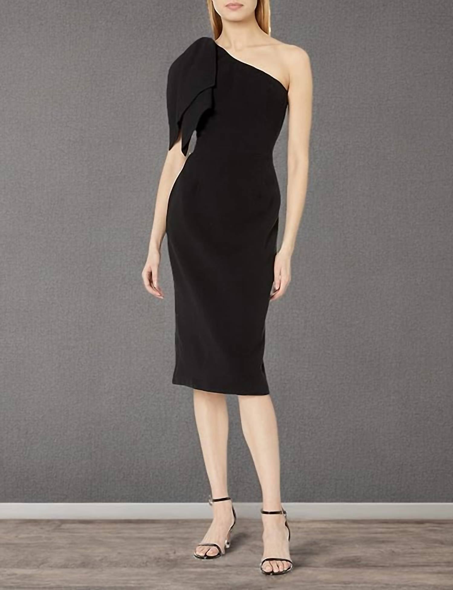 Dress The Population - Tiffany One - shoulder Midi Dress - black - clothing - dresses