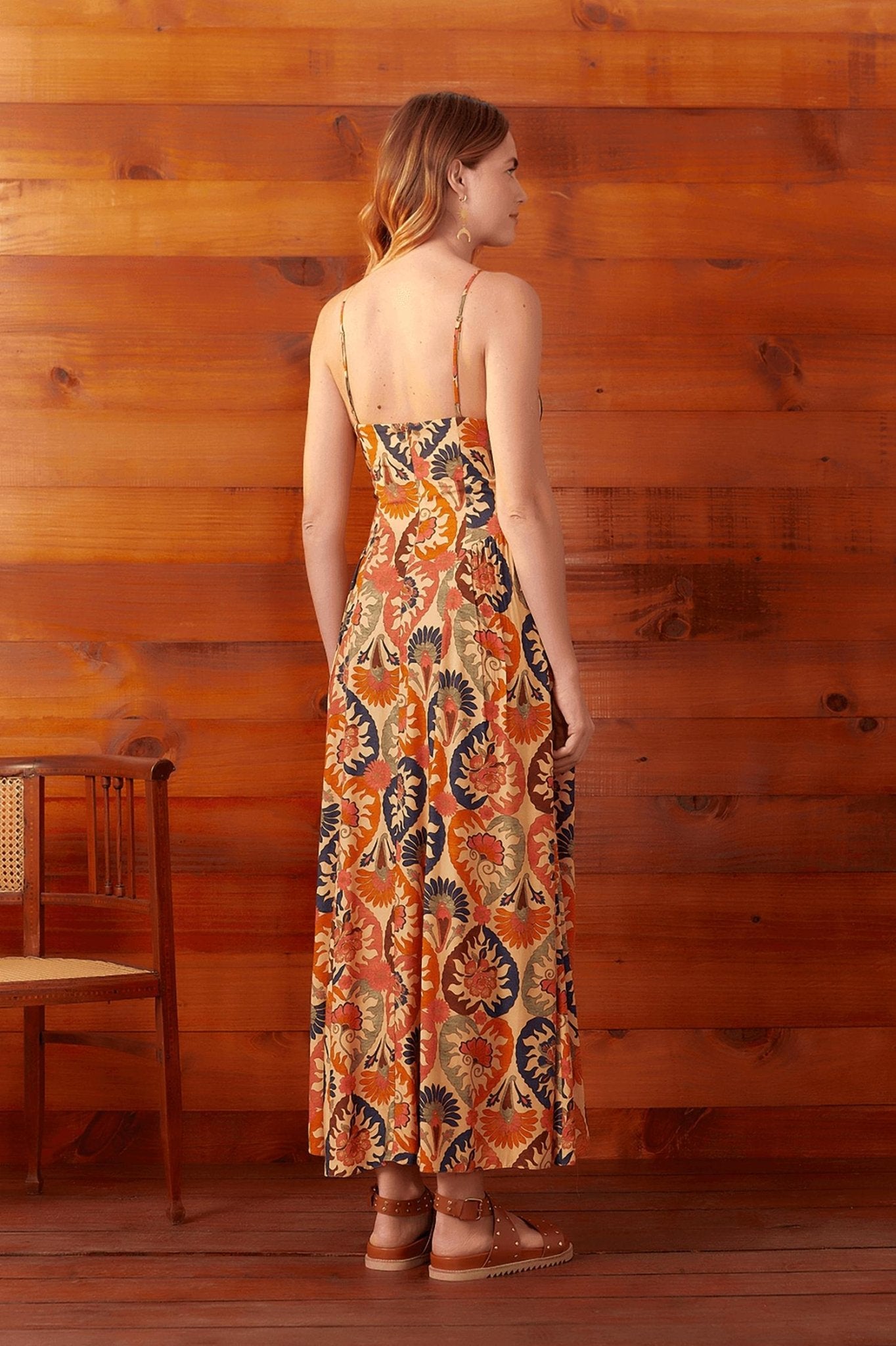 Dress To - Flower Thin Strap Dress - clothing - dresses - midi