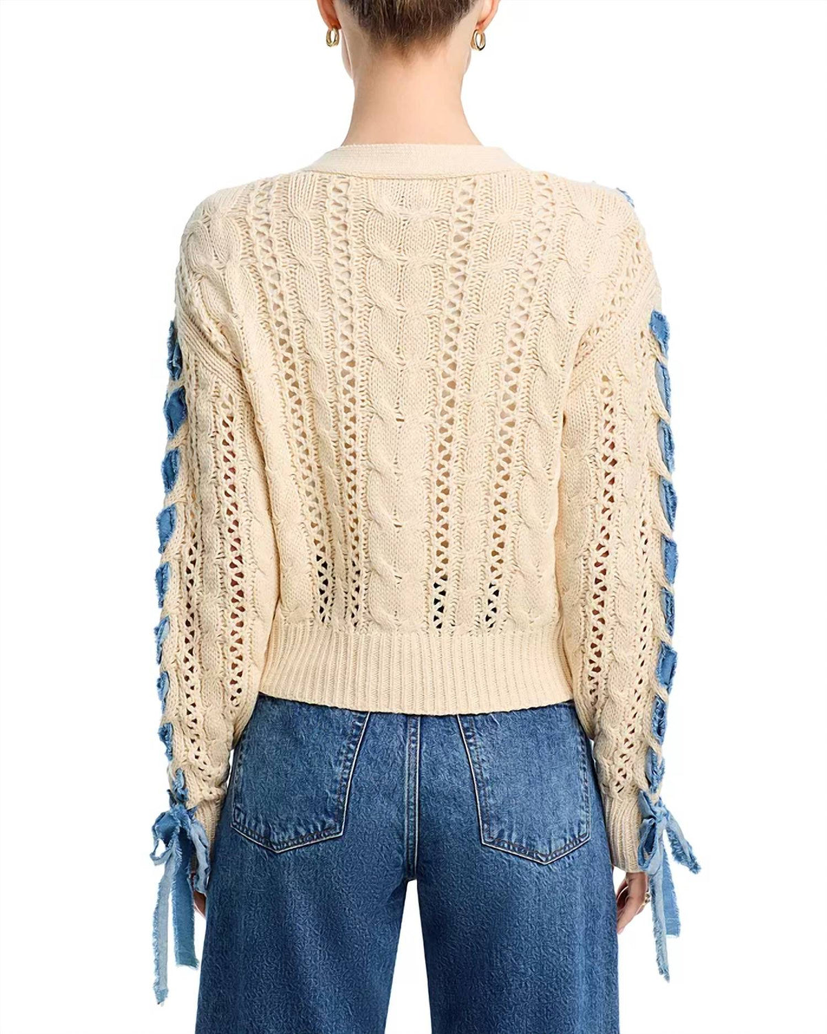 Driftwood - Braided Denim Button Front Sweater