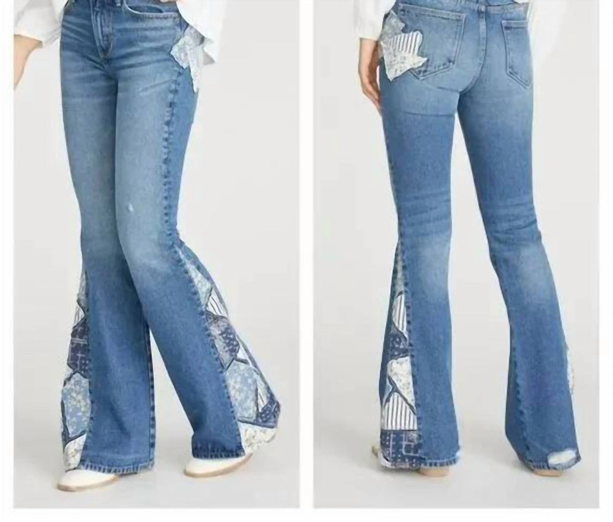 Driftwood - Farrah Flare Patched Up Jeans