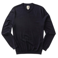 Duck Head - Buckley V - neck Sweater - blue - clothing - crewneck
